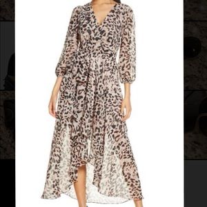 Eliza J High Low Maxi Dress Leopard Print sz2